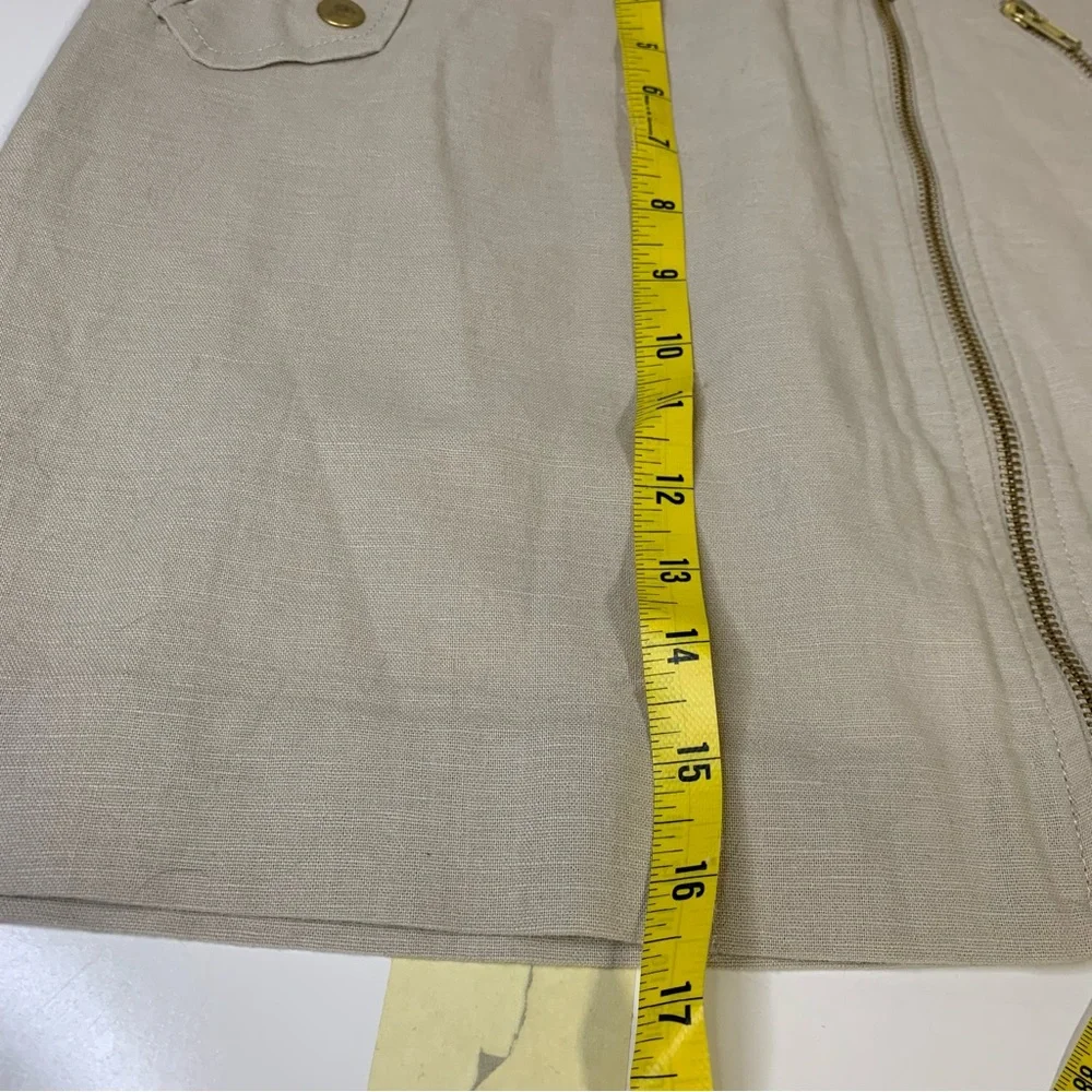 J.Crew Linen Zip Mini Skirt 2 Tan